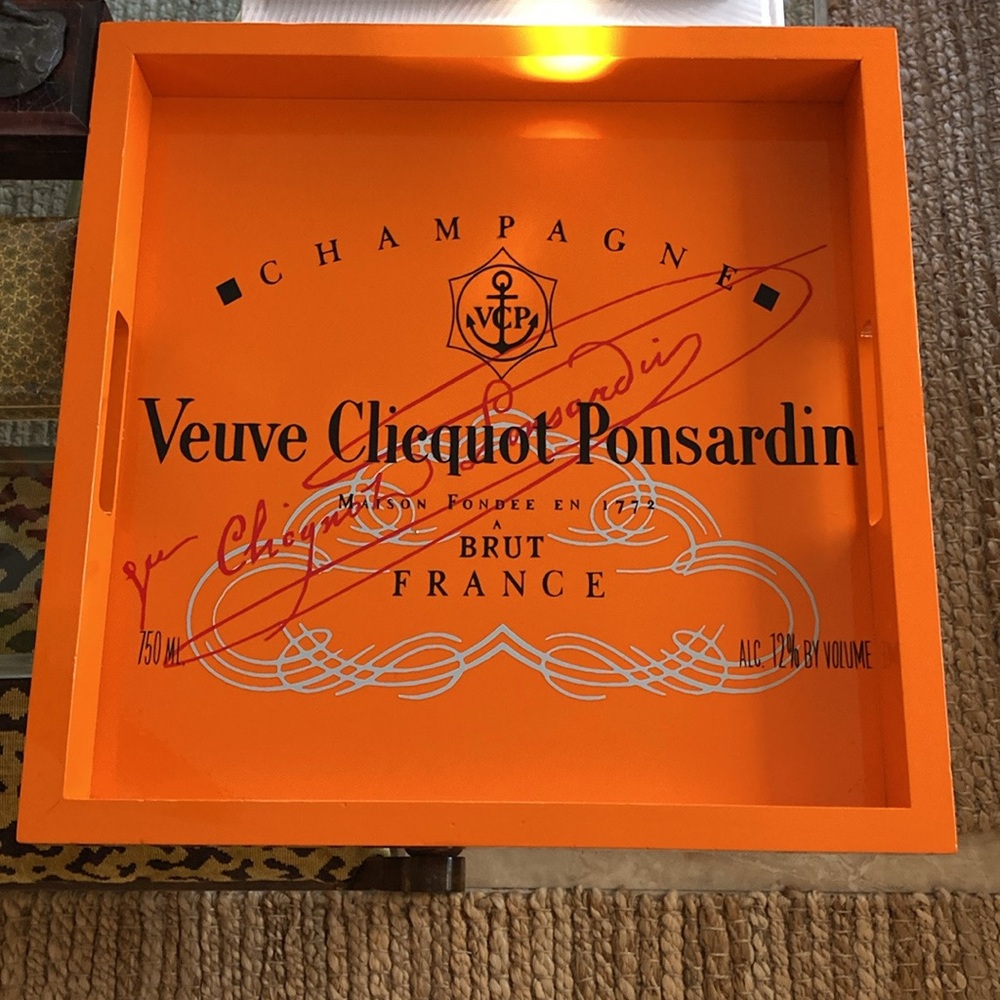 Veuve Clicquot Orange Serving Tray 16” Square